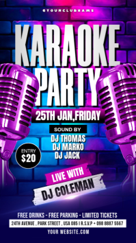 Morado karaoke party Instagram Story Template