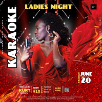 Red Futuristic Karaoke Party Template  Instagram Post Wpis na Instagrama