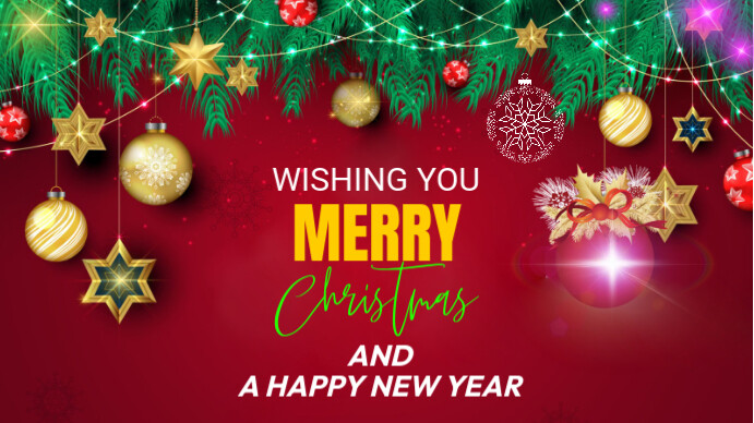Copy of Red Futuristic Merry Christmas Party Digital Display (16:9 ...