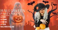 Red Futuristic Orange Halloween Party Facebook Ad Facebook Shared Image template