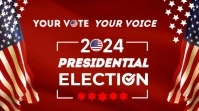 Red Futuristic Us Presidential Election Vote Twitter Post template