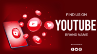 Red Futuristic YouTube Channel Promotion YouTube Channel Cover Photo template