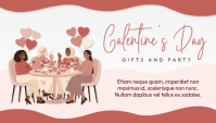 Red Galentine's Day Celebration Blog Header ส่วนหัวบล็อก template