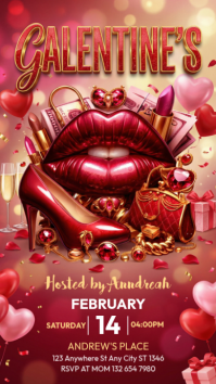 Red Galentine's Day Celebration Instagram Story template