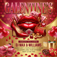 Red Galentine's Day Party Instagram Post template