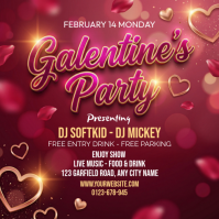 Red Galentine's Party Instagram Post template