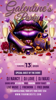 Red Galentine's Party Instagram Story template