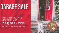 Red Garage Sale Digital Display Film w tle na Facebooka (16:9) template