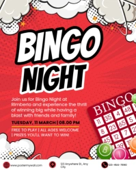 Red Geometric Bingo Night Event Invitation Instagram Portrait template