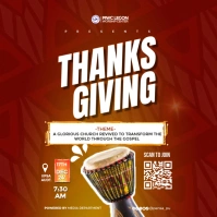 Red Geometric Church Flyer  Instagram Post template