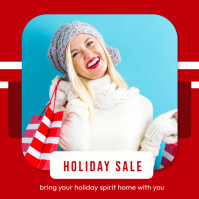 Red Geometric Holiday Sale Instagram Post template