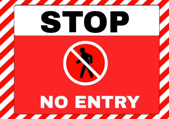 Red No Entry Sign A4 Template | PosterMyWall