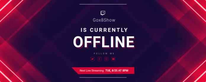 Red Geometric Offline Twitch Banner Template Postermywall