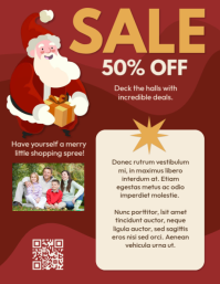Red Geometric Sale 50% Off Flyer (US Letter) template
