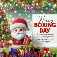 red gift Maximalist Happy Boxing Day Instagram Post Instagram-bericht template