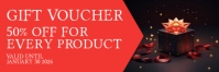 Red Gift Voucher Twitter Banner template
