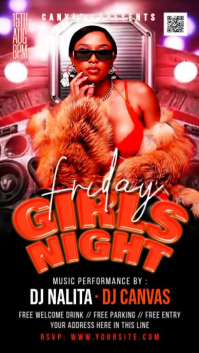 Red Girls Night Event Instagram Story Video template