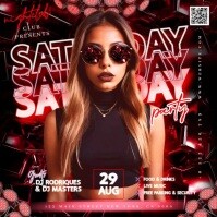 Red Glowing Party Event Ad Video Design Template 方形(1:1)