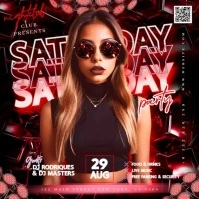 Red Glowing Party Event Ad Video Design Template Vierkant (1:1)