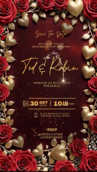 RED GOLD WEDDING ELEGANCE REEL Rolka Instagram template