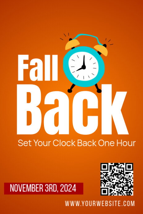 Red Gradien Fall Back Poster Template | PosterMyWall