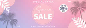 Red Gradien Summer Sale Tajuk Twitter template