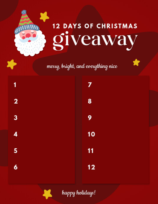 Red Gradient 12 Days Of Christmas Giveaway Flyer (US Letter)