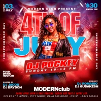 Red Gradient 4th Of July Weekend Night Party Instagram Post template