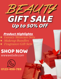 Red Gradient Beauty Gift Sale Flyer (us Letter) template
