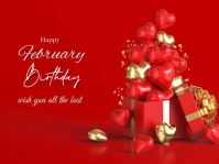 Red Gradient Birthday  Presentation template