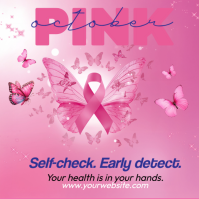 Red Gradient Breast Cancer Campaign Instagram Post template