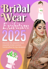 Red Gradient Bridal Wear A3 template