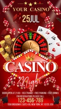 Red Gradient Casino Digital Display (9:16) template