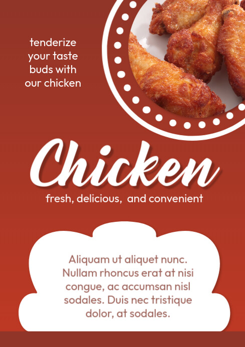 Modèle Red Gradient Chicken A4 | PosterMyWall