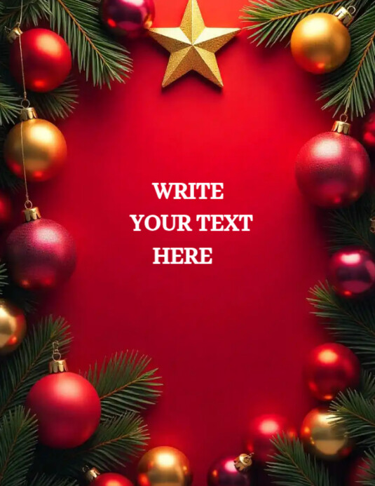 Red Gradient Christmas Card Flyer Template  Flyer (us Letter) Pamflet (VSA Brief)