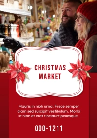 Red Gradient Christmas Market A1 template