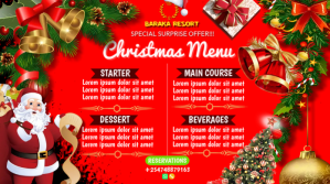 Czerwony Christmas Menu Twitter-opslag Template