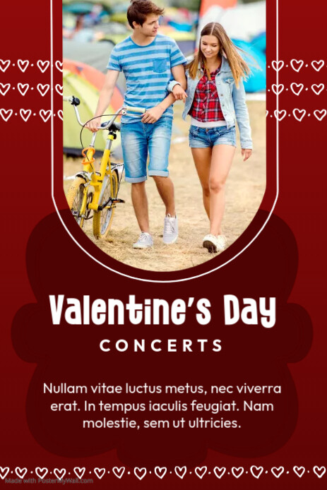 Red Gradient Date Night | Valentine's Day Concerts Pinterest Graphic template