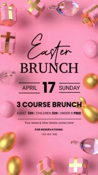 Red Gradient Easter Brunch  Instagram Reel template