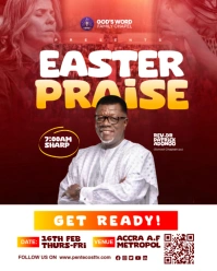 Red Gradient Easter Praise  Instagram Portrait template