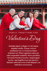 Red Gradient Family Traditions For Valentine's Day Pinterest Graphic template