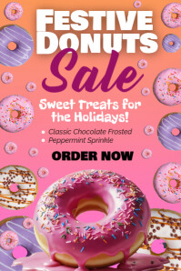 Red Donut Sale Poster Template