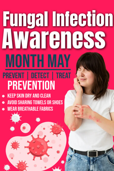 Plantilla de Red Gradient Fungal Infection Awareness Month Poster ...