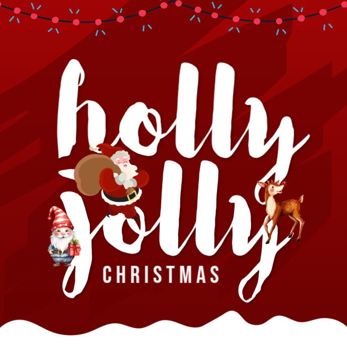 Red Gradient Holly Jolly Christmas Instagram Post