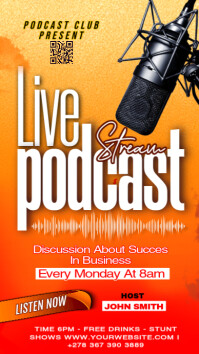 Red Gradient Karaoke Podcast Flyer Instagram Story template
