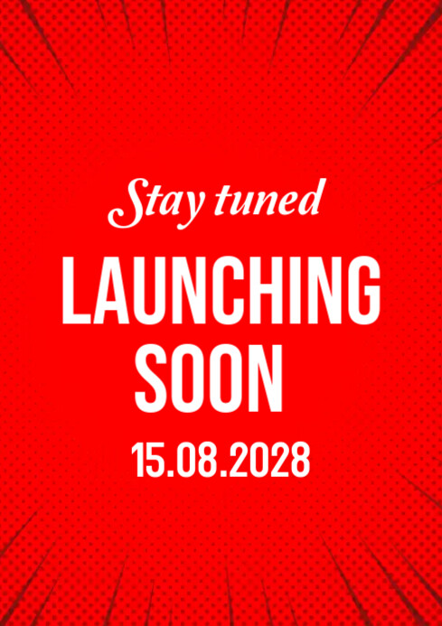 Launching Soon Notification Red Gradient Launching Soon Notice A4 Template | PosterMyWall