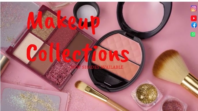 Red Gradient Makeup Collections Youtube Thumb template