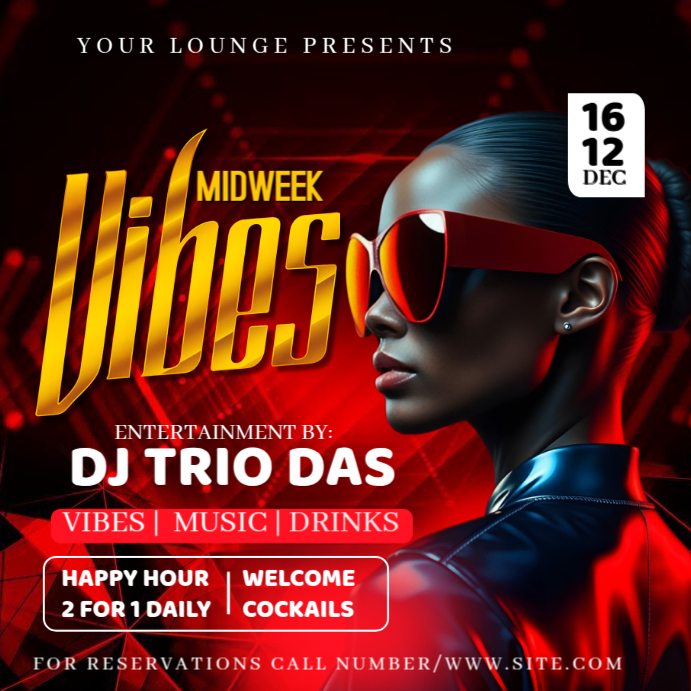 Red Gradient Midweek Vibes Instagram Post template