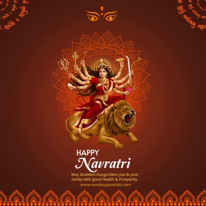Red Gradient Navratri Square (1:1) template