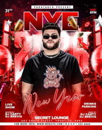 Red Gradient New Year Party Celebration Template Poster/wallboard Poster/Wandzeitung